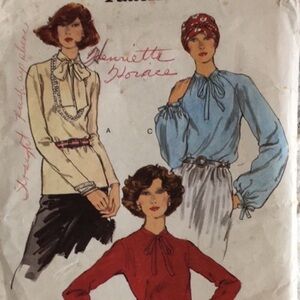 1970s Very Easy Vogue 9607, blouse, sewing pattern, bust 40”